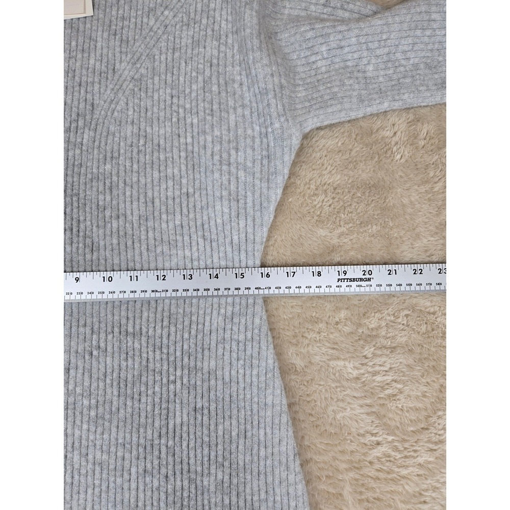 A New Day Womens Gray Ribbed Mock Neck Metallic Sweater Dress Size M NEW - Picture 7 of 11
